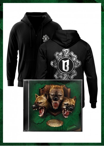PALUCH X SŁOŃ-POŚRÓD HIEN 2CD + BLUZA BOR x BDF LOGO KAPTUR ZIP CZARNA