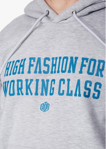 BLUZA Z KAPTUREM BOR HIGH FASHION FOR WORKING CLASS SZARA BORCREW